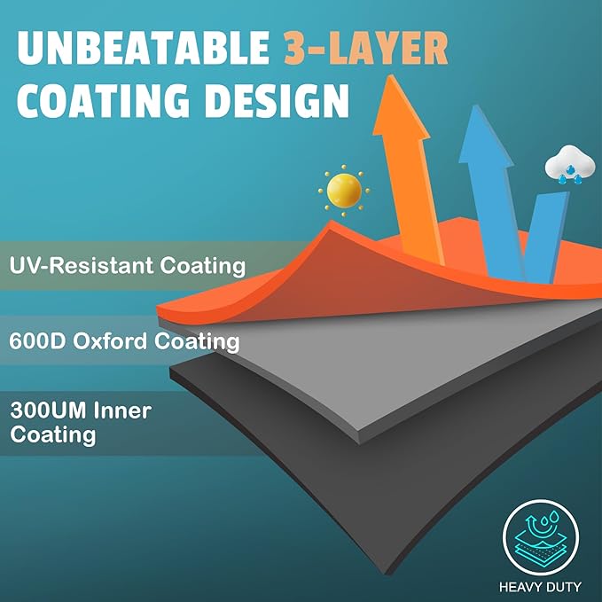 Grill Cover 60 Inch - Superior BBQ Cover for Weber Genesis 300 Series Gas Grill - 600D Outdoor Barbecue Covers for Weber Genesis ii 300, Dyna-glo, Char-Broil, Nexgrill, Monument and Brinkmann