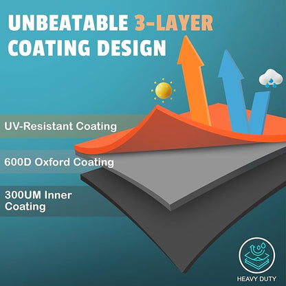 Grill Cover 82 Inch - Extra Large Gas BBQ Cover for Outdoor Grill - 600D Outside Barbecue Covers Waterproof Heavy Duty for Weber, Dyna-glo, Char-Broil, Nexgrill, Brinkmann, Monument and More