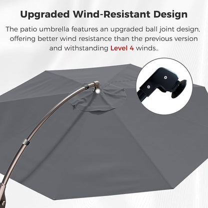 Grand patio 12FT Large Cantilever Round Umbrella - Image 3