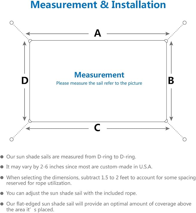 Eden's Decor Straight Flat-Edged Sun Shade Sail Rectangular 17' x 19' Wheat - Image 3