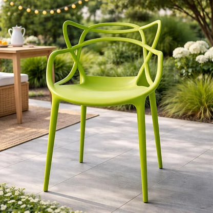 2xhome Modern Dining Chair | Stackable Indoor or Outdoor Entangled Side Chair | - Image 2