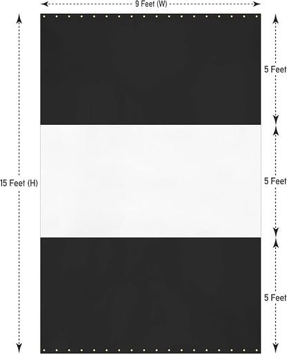 Covers & all Outdoor Clear Panel Curtain, 12 oz Vinyl Outdor Curtains for Patio, Waterproof & Weather Resistant Tarp with Brass Grommets for Pergola, Porch, Gazebos, Balcony (15' H x 9' W feet, Black)