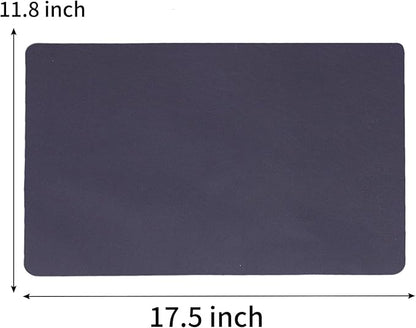 Faux Leather Placemats Set of 6,Reversible PU Placemat for Dining Table,Waterproof Table Mats Heat Resistant Wipeable Anti Slip Washable,Modern Table Protectors(Black and Red)