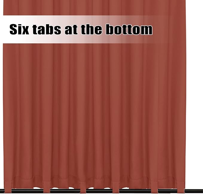 Easy-Going Outdoor Curtains for Patio 1 Panel, 150x84 inch, Terra Red | - Image 4