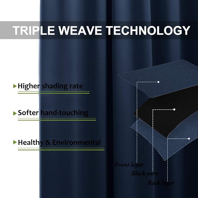 NICETOWN Bedroom Curtain for Patio Room Darkning 84 inch Long, Rustproof - Image 4