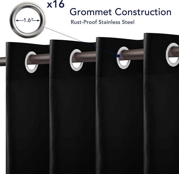 PureFit Outdoor Curtains for Patio Waterproof Weatherproof Outside Curtains | - Image 4