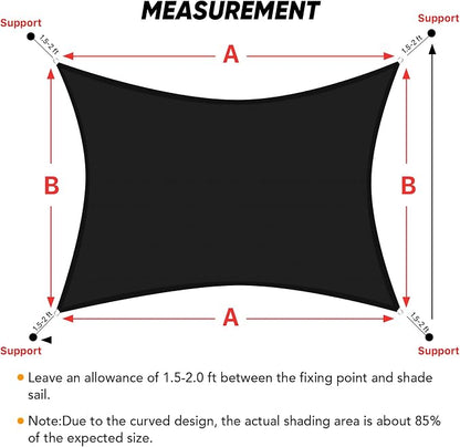 Shade&Beyond Custom Sun Shade Sail 7'x13'RectangleSun Sail Shades Patio UV - Image 5