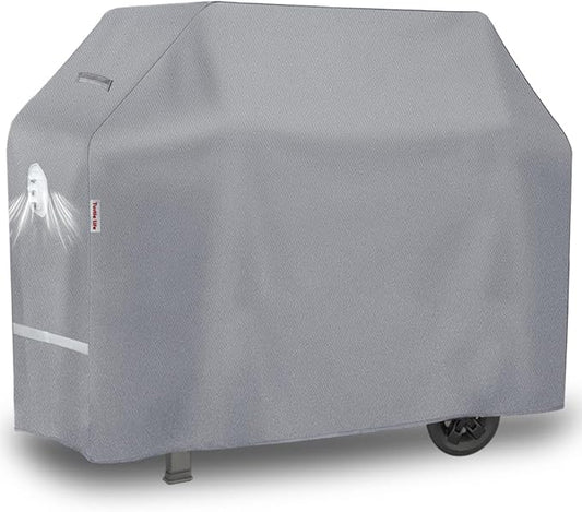 Turtle Life BBQ Grill Cover, 54 Inch Heavy Duty Waterproof 3-4 Burner Barbecue Gas Grill Covers for Weber Spirit Char-Broil Brinkmann, Gray