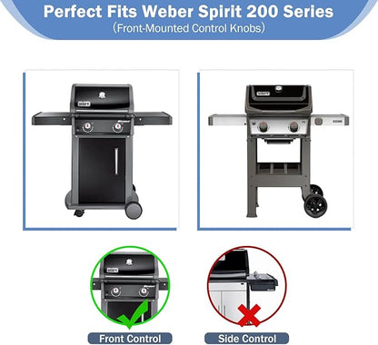 Criditpid Grill Replacement Parts for Weber Genesis 300 Series with Front Control Knob, 7620 7621 Flavorizer Bars, 7622 Heat Deflector & 7528 Grill Grates for Weber 310 S310 E320 E330 S330 EP310 Grill
