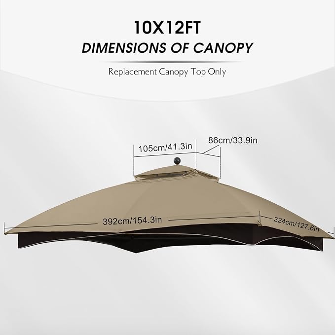 MASTERCANOPY 10x12 ft Replacement Canopy Top - Image 2