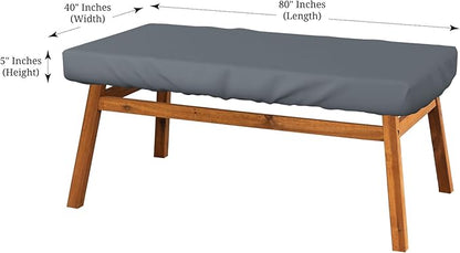 Covers & All Rectangle Table Top Cover, 12 Oz Waterproof UV & Weather Resistant Patio Table Cover, Outdoor Table Cover for Patio Furniture (80" L x 40" W x 5" H, Grey)