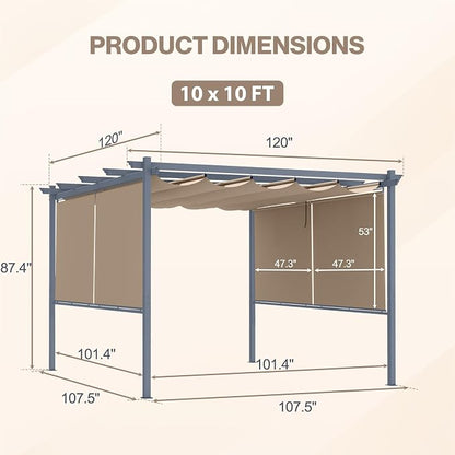 10 x 10 ft Outdoor Pergola - Image 3
