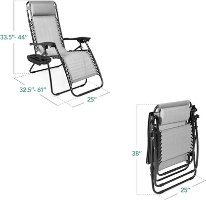 Best Choice Products Set of 2 Adjustable Steel Mesh Zero Gravity Lounge Chair - Image 3