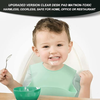 28x64 Inch Waterproof Clear PVC Table Top Cloths Crystal Vinyl Desktop Cover Protector Plastic Table Mat Pad for Kitchen Table End Candle Table Meeting Desk Work Table Multisize Table Top Protection