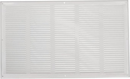 Repa Market Air Vent Cover 20x12 Inch (Outer Dimensions) White Galvanized Steel Louvered Grill Cover with Mesh Screen/Wall or Ceiling Vent/HVAC Register for Indoor and Outdoor Ventilation