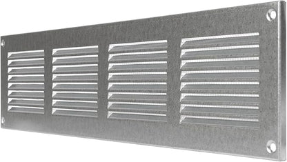 Repa Market Air Vent Cover 16x4 Inch (Outer Dimensions) Galvanized Steel Louvered Grill Cover with Mesh Screen/Wall or Ceiling Vent/HVAC Register for Indoor and Outdoor Ventilation