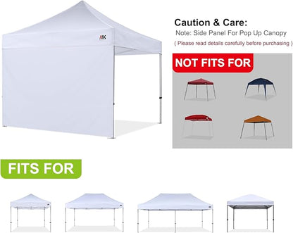 ABCCANOPY Instant Canopy SunWall 10x10 FT, 1 Pack Sidewall Only, No Frame or Top, Blue