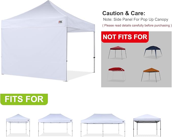 ABCCANOPY Instant Canopy SunWall 10x10 FT, 1 Pack Sidewall Only, No Frame or Top, Pink
