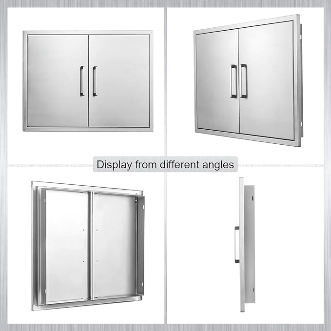 Outdoor Kitchen Door, Outdoor Kitchen Access Door, Stainless Steel BBQ Double Door, Available for Outdoor Kitchen Island or Outdoor Kitchen., 30''Wx23''H