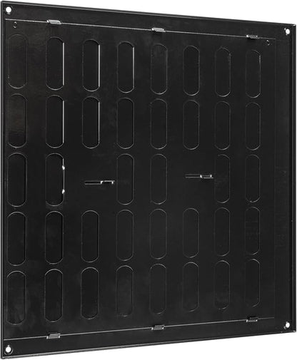 Vent Systems 12" x 12" Inch (Outer Dimensions) Metal Air Vent Grille - Black Adjustable Register Vent Cover - Open/Close Air Supply Intake Wall Vent - Heating/Cooling Ceiling Grille for House, Garage