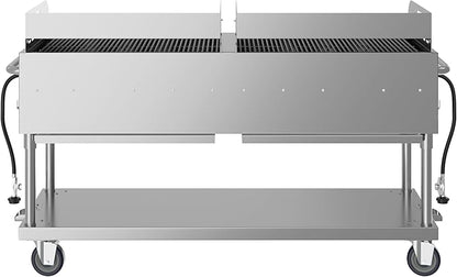 72 in. 10-Burner Commercial Outdoor Propane Gas Grill with Two 36 in. Griddles in Stainless-Steel, ETL Listed (CGKIT7-G36G36)