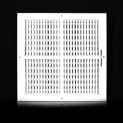 14x14 Vent Register [Duct Opening], Vent Covers for Home Ceiling, Two-Way Ventilation Register, Adjustable Solid Steel Wall Register Vent Cover (14"W x 14"H [Duct Opening])