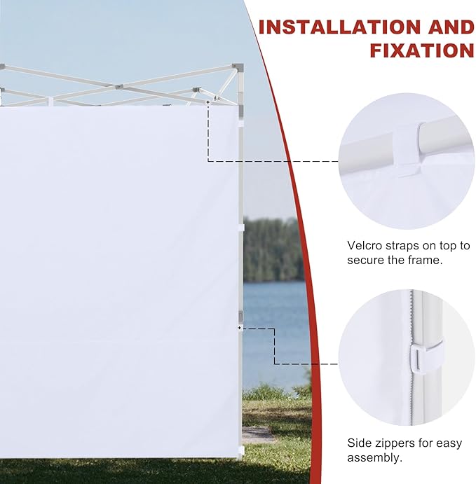 ABCCANOPY Instant Canopy SunWall 10x10 FT, 1 Pack Sidewall Only, No Frame or Top, Yellow