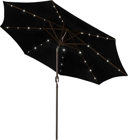 9 ft Solar Umbrella, 32 LED Lighted Patio Umbrella, Table Market Umbrella by Blissun