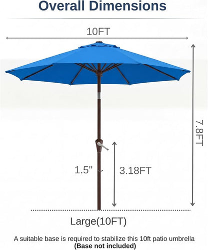 10FT Patio Umbrella, Outdoor Umbrella - Image 8