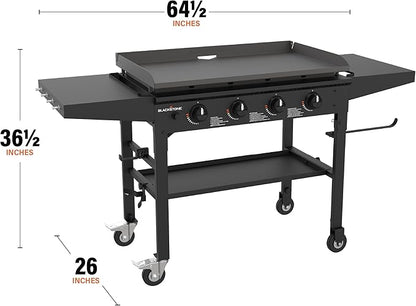 Blackstone 1554 36” Omnivore Griddle with Folding Side Shelves, Powder Coated Steel, Black