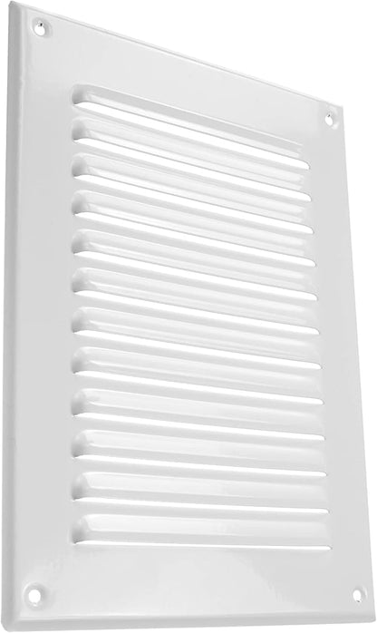 Vent Systems 5 x 7 Inch (Inner) White Rectangular Soffit Vent Cover - Metal HVAC Return Air Grille with Mesh Screen - Register Wall Vent Duct Grill - Outdoor, Indoor, Crawlspace Exhaust Ventilation