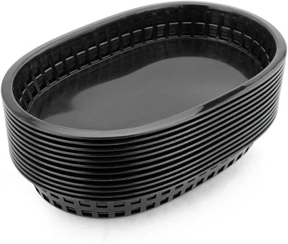 New Star Foodservice 44041 Fast Food Baskets, 10.5 x 7 Inch, Set of 12, Black