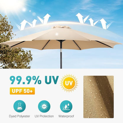 OLIXIS 9ft Patio Table Umbrella, Outdoor Patio Umbrella - Image 3