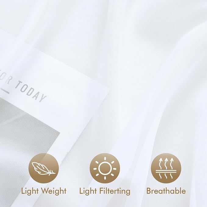 MIULEE White Outdoor Curtain for Patio Waterproof 4 Panels 54 x 108 Inch | - Image 6
