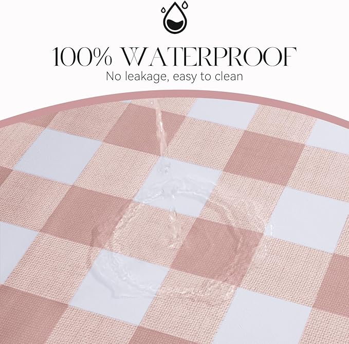 MOSAYT Rectangle Vinyl Tablecloth, 100% Waterproof Buffalo Gingham Plastic Table Cloth, Heavy Duty Wipeable Table Covers for Picnic, Outdoor, Camping - 54 x 108, Pink