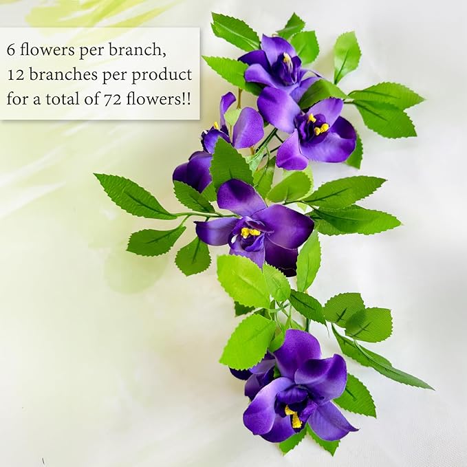 Expandable Fence Privacy Screen for Balcony Patio Outdoor,Decorative Faux Ivy Fencing Panel,Artificial Hedges (Single Sided Leaves) (2, Branches -Purple Fowers)