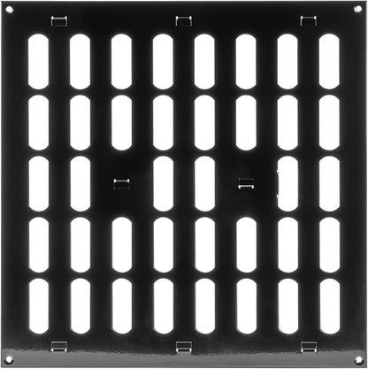 Repa Market 12" x 12" Inch (Outer Dimensions) Black Adjustable Air Vent Cover - Indoor Outdoor Metal Grille - Heating Cooling Ventilation for Home Garage Shed - Open and Close Register (11.81 x 11.81)