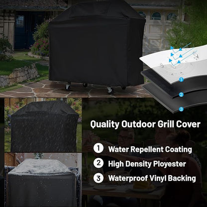 3-Burner Propane Gas BBQ Grill with Side Burner, 40,500 BTU Stainless Steel Gas Grill with Rain Cover for Outdoor, Camping, Barbecue Grilling Backyard Cooking (3+1 burners)