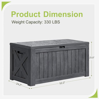 Greesum 120 Gallon Deck Box, Resin Outdoor Storage Container, Garden Tools - Image 7