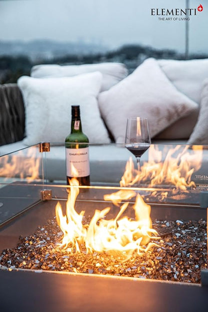 All Fire Table Pit Wind Screens and Stainless Steel Buner Lid from Eelemeti | Eelemeti Plus and Modeno (Wind Screens, Square 23.6" WS - 020)