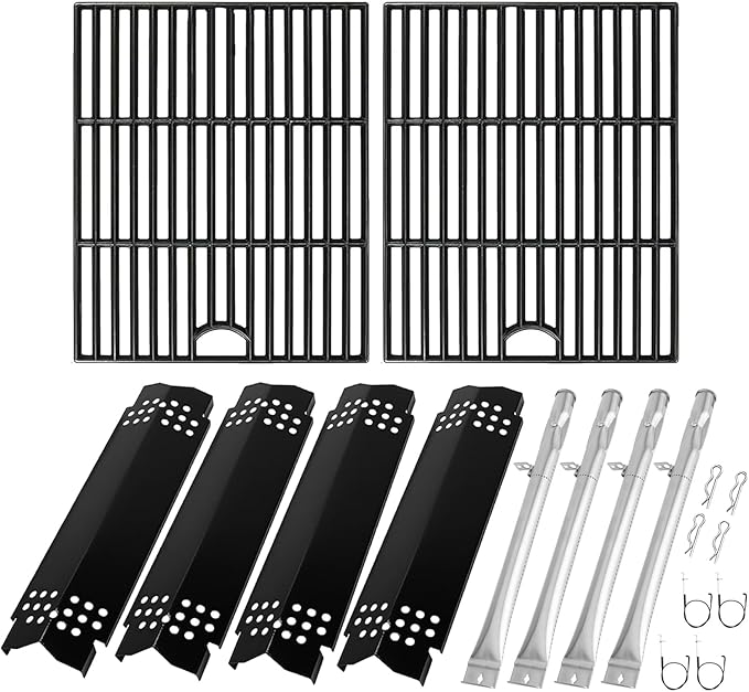 BQMAX Grill Replacement Parts for Nexgrill 4 Burner 720-0830X, Grill Grate, Grill Burner and Heat Plates for Nexgrill Replacement Parts, Grill Parts Kit for Nexgrill 720-0830X Replacement Parts