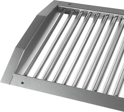 Repa Market 13" x 9" Inch Air Exhaust Grille for Round Ducts - Adjustable Louvre Blade - Galvanized Air Supply Vent Cover - Side Fit Round Surface Canal Ducting from 19.68" to 35.43" Inches