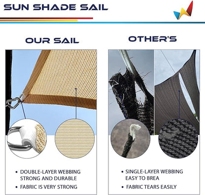 Windscreen4less 13' x 13' x 13' Sun Shade Sail Triangle Outdoor Canopy Cover UV - Image 5