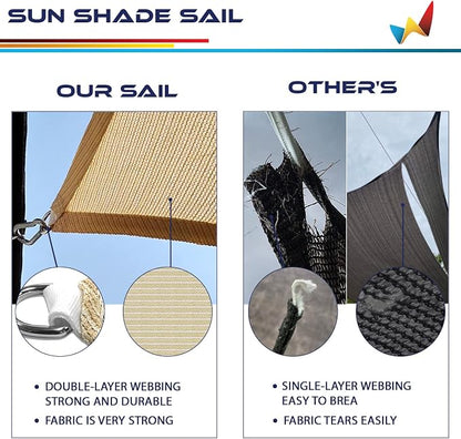 Windscreen4less 27' x 27' x 27' Sun Shade Sail Triangle Outdoor Canopy Cover UV - Image 5