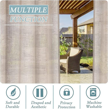 H.VERSAILTEX Outdoor Linen Sheer Curtains - Image 6