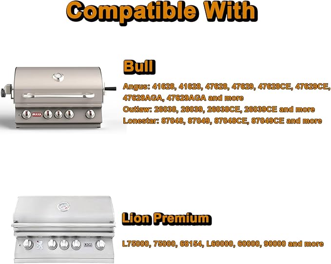 16517 47629 Grill Grates Replacement Parts for Bull Grill Parts 4 Burner 30 Inch Angus 47628 41629 41628 Outlaw 26038 26039 Premium 18249 18248 Lonestar 87049 87048 Lion L75000 Cooking Grates