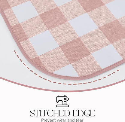 MOSAYT Rectangle Vinyl Tablecloth, 100% Waterproof Buffalo Gingham Plastic Table Cloth, Heavy Duty Wipeable Table Covers for Picnic, Outdoor, Camping - 54 x 120, Pink