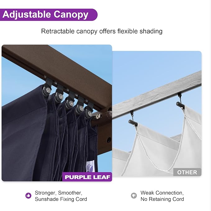 PURPLE LEAF Pergola 10' X 10' Metal Sun Shade and Bronze Shelter, All-aluminum - Image 4