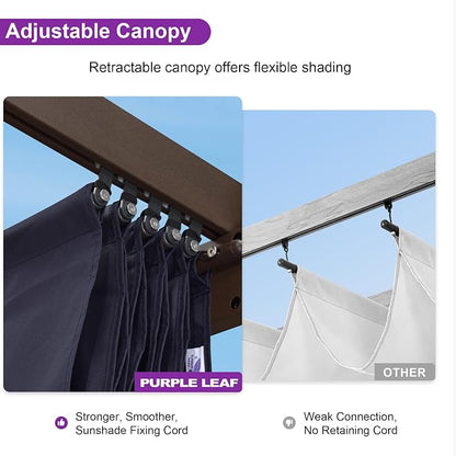 PURPLE LEAF Pergola 10' X 10' Metal Sun Shade and Bronze Shelter, All-aluminum - Image 4