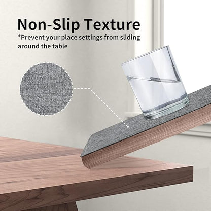 Maxpearl Faux Leather Placemats Set of 4 - Waterproof - Wipe Clean - Heat Resistant - Anti Slip Dining Table Place Mats, Suitable for Indoor & Outdoor Use, 17’’×12’’, Grey